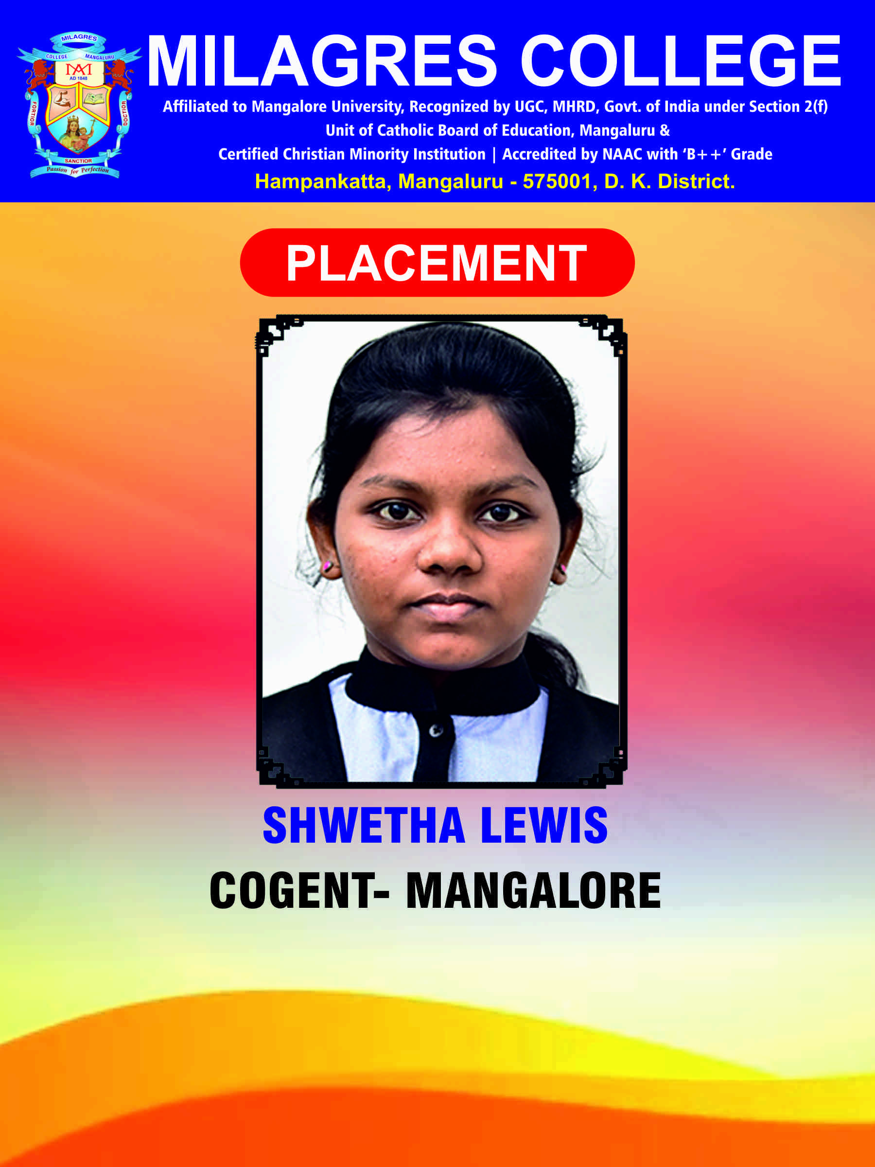 Successfully placed student